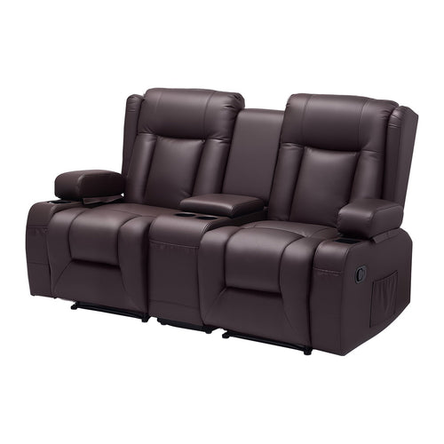 Loveseat Recliner Sofa with Center Console